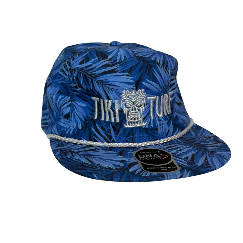 Imperial DNA Project Tiki Turf Rope Hat Blue Hawaiian Palm Leaf Leather Strap